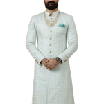 Alluring Mint Green Floral Thread Embroidered Sherwani | Father Son Combo | Jaipurio Collection